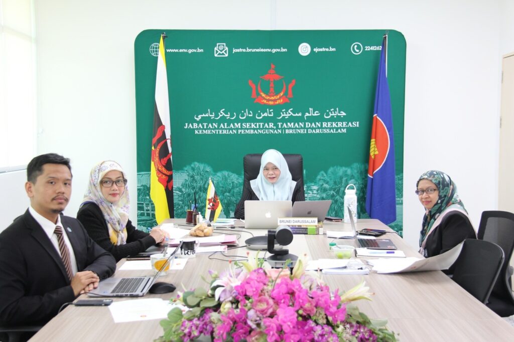 Brunei Darussalam's delegation attending the 37th ASOEN virtually